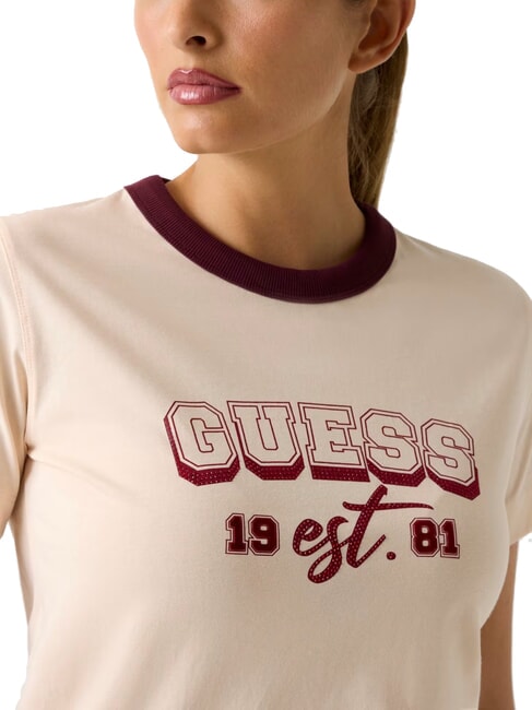 COLLEGE Baumwoll-T-Shirt Pfirsich-Pfingstrosen - T-Shirts und Tops f&uuml;r Damen