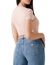 GUESS TRIANGLE FLOWERS Stretch-T-Shirt mit Aufdruck blasser Sand - T-Shirts und Tops f&uuml;r Damen - 2