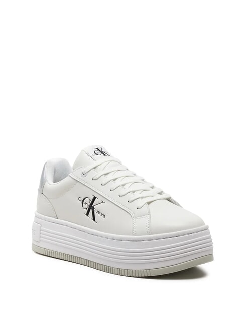 BOLD LOW LACE Plateau-Sneaker aus Leder Wei&szlig; - Damenschuhe