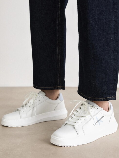 CK JEANS  Chunky Cupsole Turnschuhe aus Leder Wei&szlig; - Damenschuhe