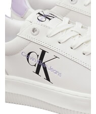 CALVIN KLEIN CK JEANS  Chunky Cupsole Turnschuhe aus Leder Wei&szlig; - Damenschuhe - 3