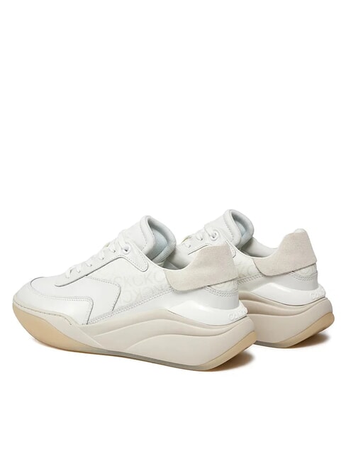 WEDGE MONO Ledersneakers Wei&szlig; - Damenschuhe