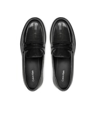 CALVIN KLEIN LOAFER BAR SAFF Lederslipper mit Saffiano-Einsatz Schwarz - Damenschuhe - 3