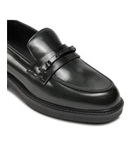 CALVIN KLEIN LOAFER BAR SAFF Lederslipper mit Saffiano-Einsatz Schwarz - Damenschuhe - 4