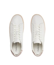 CALVIN KLEIN CUPSOLE LACE UP PEARL Ledersneakers Wei&szlig; - Damenschuhe - 6
