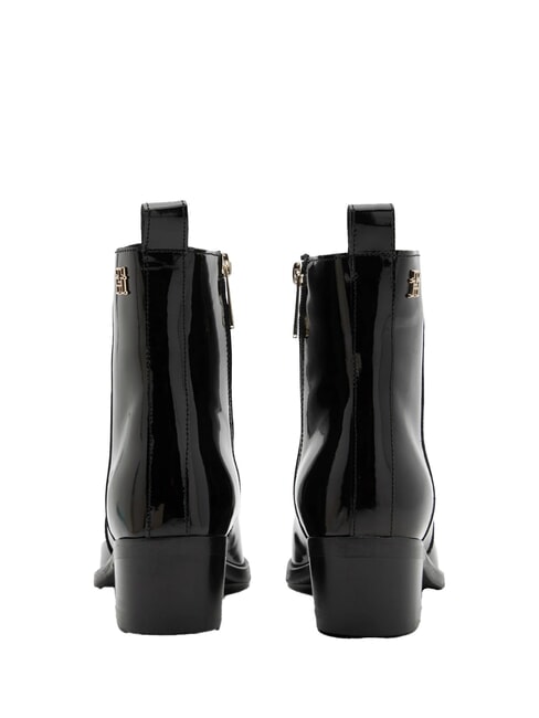 TH COWBOY Texanische Stiefel aus gl&auml;nzendem Leder Schwarz - Damenschuhe