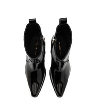 TOMMY HILFIGER TH COWBOY Texanische Stiefel aus gl&auml;nzendem Leder Schwarz - Damenschuhe - 4
