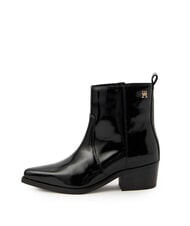 TOMMY HILFIGER TH COWBOY Texanische Stiefel aus gl&auml;nzendem Leder - Damenschuhe