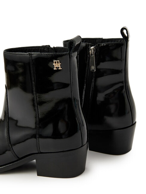 TH COWBOY Texanische Stiefel aus gl&auml;nzendem Leder Schwarz - Damenschuhe