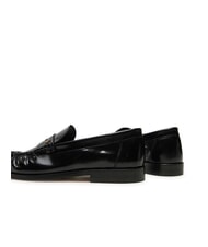TOMMY HILFIGER TH MONOGRAM Gl&auml;nzende Lederslipper Schwarz - Damenschuhe - 5