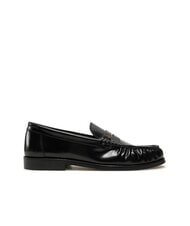 TOMMY HILFIGER TH MONOGRAM Gl&auml;nzende Lederslipper Schwarz - Damenschuhe - 2