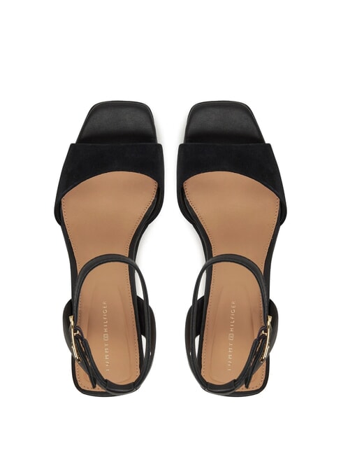TH MONOGRAM Hohe Keilsandalen aus Leder Schwarz - Damenschuhe