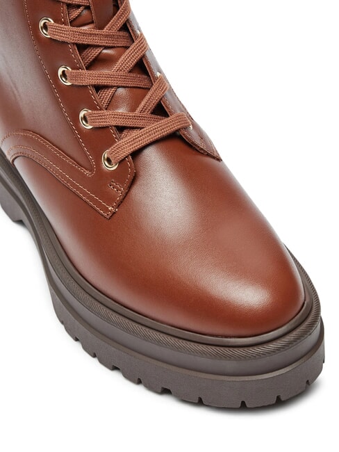 TH ELASTIC RIB LACEUP Schn&uuml;rstiefel aus Leder Cognacbraun - Damenschuhe