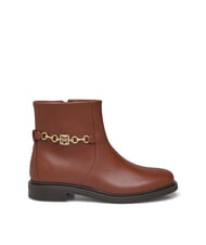 TOMMY HILFIGER TH CHAIN Niedrige Lederstiefeletten mit Rei&szlig;verschluss Cognacbraun - Damenschuhe - 2