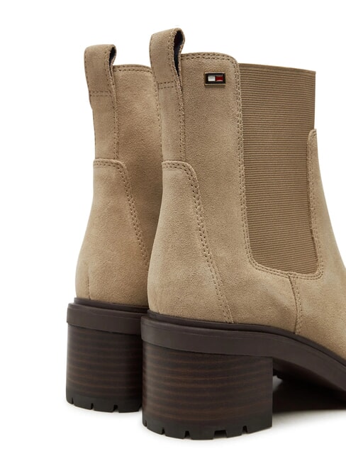 FLAG MID HEEL Wildleder-Ankle-Boots Beige - Damenschuhe