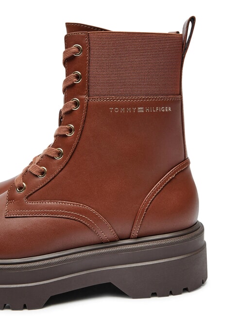 TH ELASTIC RIB LACEUP Schn&uuml;rstiefel aus Leder Cognacbraun - Damenschuhe