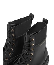 TOMMY HILFIGER TH ELASTIC RIB LACEUP Schn&uuml;rstiefel aus Leder Schwarz - Damenschuhe - 4