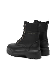 TOMMY HILFIGER TH ELASTIC RIB LACEUP Schn&uuml;rstiefel aus Leder Schwarz - Damenschuhe - 5