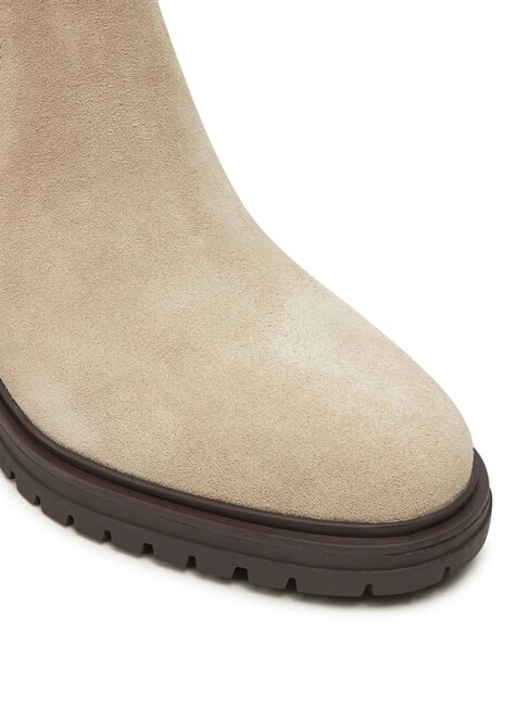 FLAG MID HEEL Wildleder-Ankle-Boots Beige - Damenschuhe