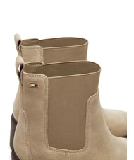 TOMMY HILFIGER FLAG MID HEEL Wildleder-Ankle-Boots Beige - Damenschuhe - 4