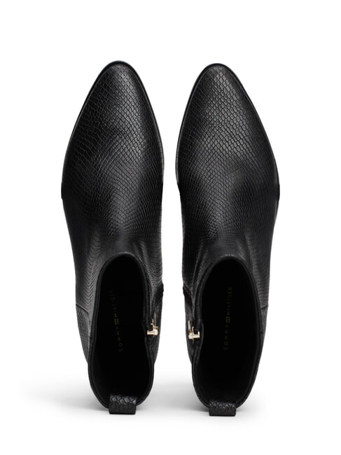 LOW COWBOY Spitz zulaufende Stiefeletten aus bedrucktem Leder Schwarz - Damenschuhe