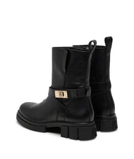 TOMMY HILFIGER BIKER Lederstiefeletten mit Schnalle Schwarz - Damenschuhe - 6
