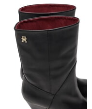 TOMMY HILFIGER MID COWBOY Lederstiefeletten mit Absatz Schwarz - Damenschuhe - 4