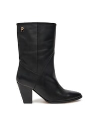 TOMMY HILFIGER MID COWBOY Lederstiefeletten mit Absatz - Damenschuhe