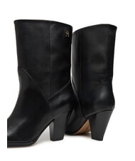 TOMMY HILFIGER MID COWBOY Lederstiefeletten mit Absatz Schwarz - Damenschuhe - 5