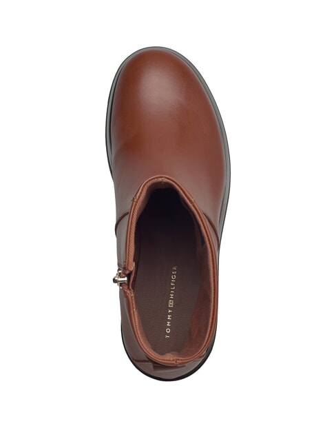 TH CHAIN Niedrige Lederstiefeletten mit Rei&szlig;verschluss Cognacbraun - Damenschuhe