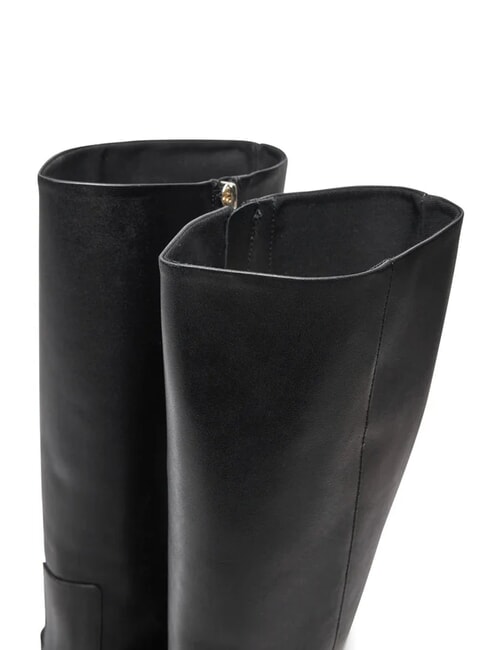 TH CHAIN Hohe Lederstiefel mit Kette Schwarz - Damenschuhe