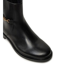 TOMMY HILFIGER TH CHAIN Niedrige Lederstiefeletten mit Rei&szlig;verschluss Schwarz - Damenschuhe - 3