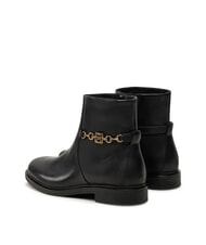 TOMMY HILFIGER TH CHAIN Niedrige Lederstiefeletten mit Rei&szlig;verschluss Schwarz - Damenschuhe - 5