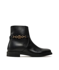 TOMMY HILFIGER TH CHAIN Niedrige Lederstiefeletten mit Rei&szlig;verschluss Schwarz - Damenschuhe - 2