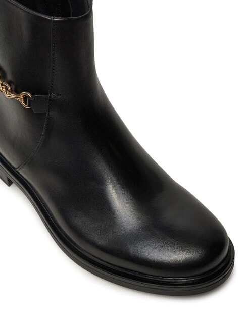 TH CHAIN Niedrige Lederstiefeletten mit Rei&szlig;verschluss Schwarz - Damenschuhe