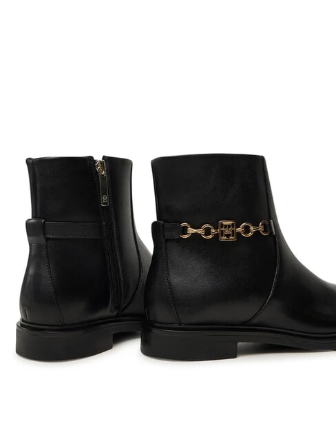 TH CHAIN Niedrige Lederstiefeletten mit Rei&szlig;verschluss Schwarz - Damenschuhe