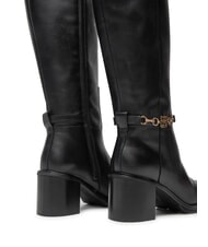 TOMMY HILFIGER TH CHAIN Hohe Lederstiefel mit Kette Schwarz - Damenschuhe - 5