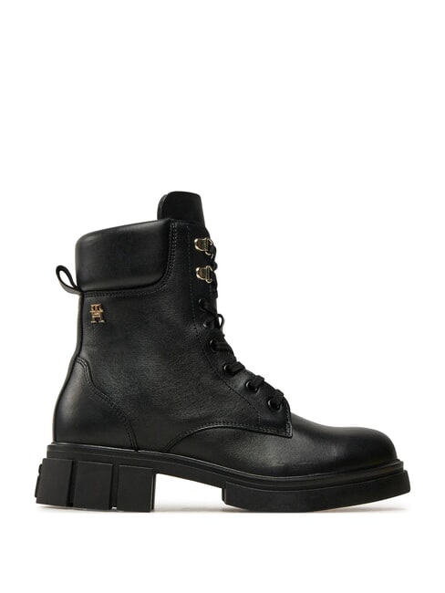 LACE -UP BIKE Schn&uuml;rstiefel aus Leder Schwarz - Damenschuhe