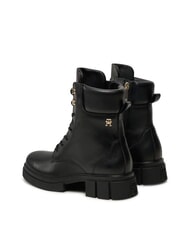 TOMMY HILFIGER LACE -UP BIKE Schn&uuml;rstiefel aus Leder Schwarz - Damenschuhe - 6