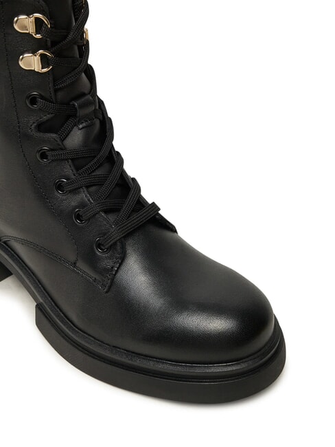 LACE -UP BIKE Schn&uuml;rstiefel aus Leder Schwarz - Damenschuhe