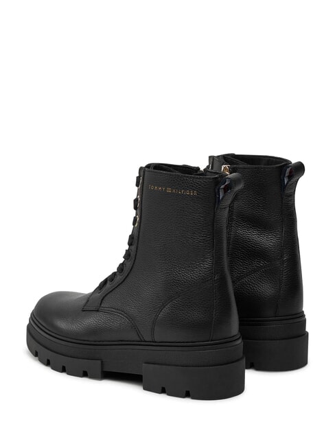BICOLOR Schn&uuml;rstiefel aus Leder Schwarz - Damenschuhe