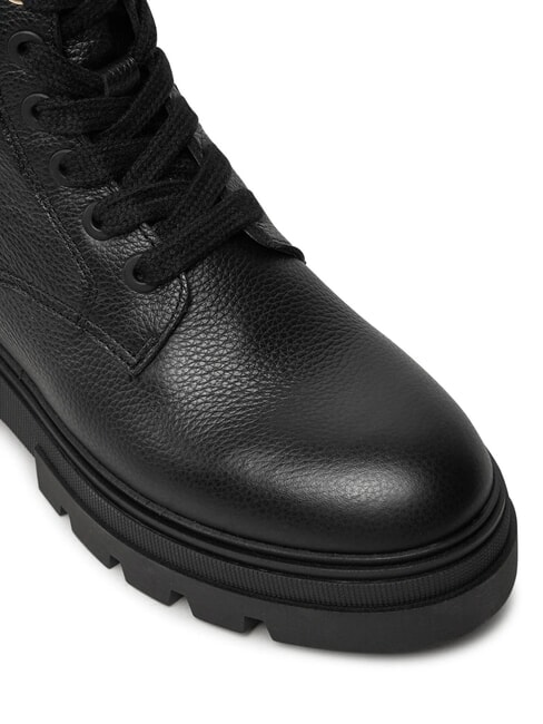 BICOLOR Schn&uuml;rstiefel aus Leder Schwarz - Damenschuhe