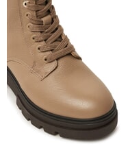 TOMMY HILFIGER BICOLOR Schn&uuml;rstiefel aus Leder Beige - Damenschuhe - 3