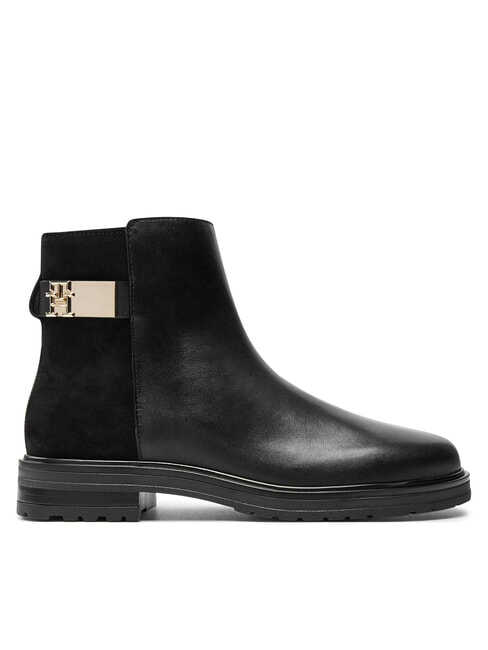 TH Niedrige Stiefeletten aus Wildleder und Leder Schwarz - Damenschuhe