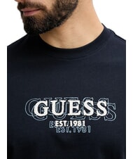 GUESS SMALL LOGO Kurzarm-T-Shirt in regul&auml;rer Passform smartblue - Herren-T-Shirts - 4