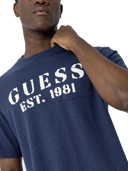 MARINA PRINT Kurz&auml;rmeliges T-Shirt mit Tasche endloses Blau - Herren-T-Shirts