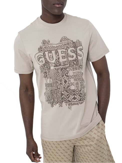 FLOCK Kurzarm-T-Shirt in regul&auml;rer Passform Pasadena-Stein - Herren-T-Shirts