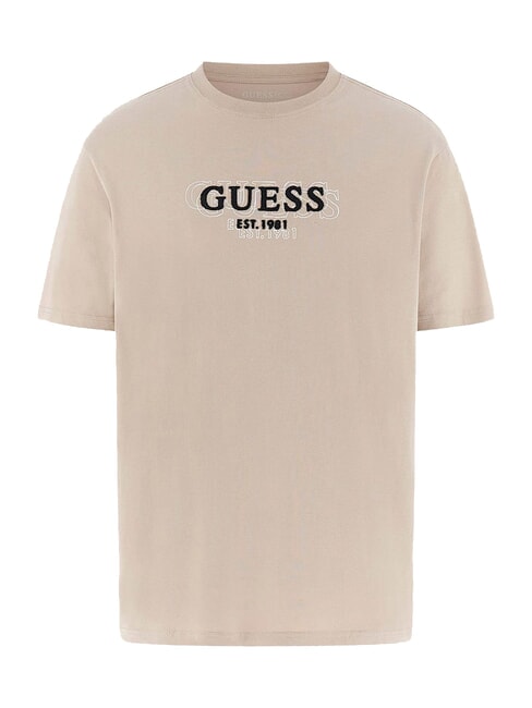 SMALL LOGO Kurzarm-T-Shirt in regul&auml;rer Passform Pasadena-Stein - Herren-T-Shirts