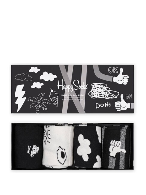 BLACK AND WHITE Geschenkset mit 4 Paar Socken 9100 - Herrensocken/Herrenstr&uuml;mpfe