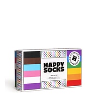 HAPPY SOCKS PRIDE Geschenkbox mit 3 Paar Socken Wei&szlig; - Herrensocken/Herrenstr&uuml;mpfe - 4